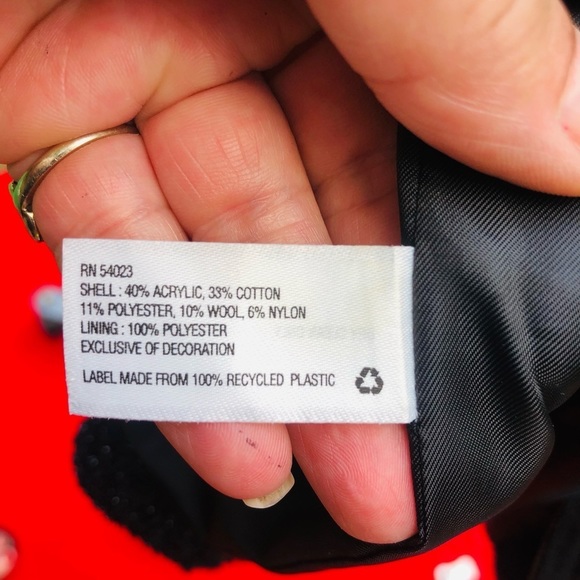 Gap size large Black tweed like jacket silver metallic threads slit sleeve - Picture 15 of 16